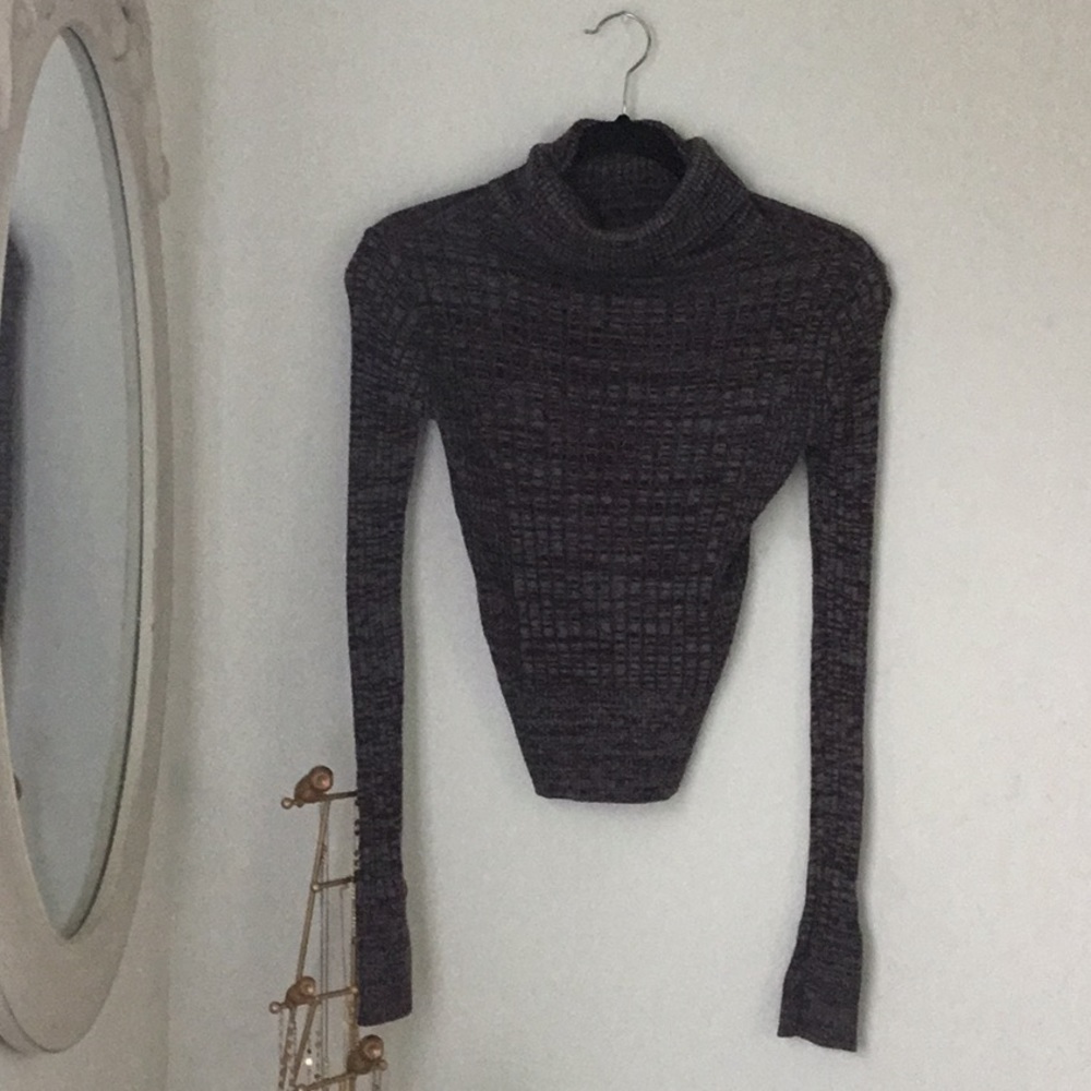 Purple and grey turtleneck sweater